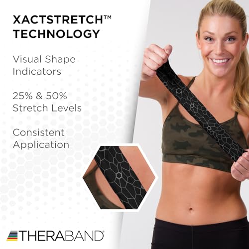 THERABAND Kinesiology Tape, Roll, with XactStretch Indicatorsv Water Resistant, Cut-to-Length