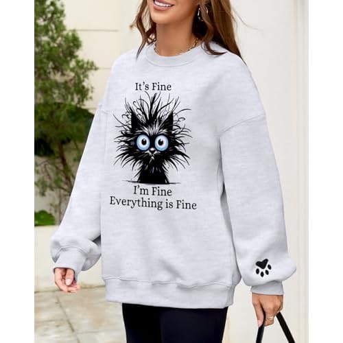 Womens Oversized Sweatshirts Fleece Hoodies Long Sleeve Crewneck Sweater Fall Fashion Solid Color Drop Shoulder Pullover Tops