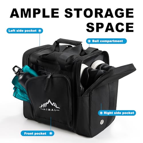 Himal Bowling Ball Bag with Padded Holder - Black, Fits Size 14 Shoes