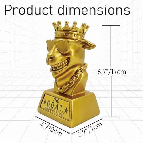 Goat Trophy ? 7" G.O.A.T. Resin Award for Fantasy Football, Office Desk, Best Player Trophy