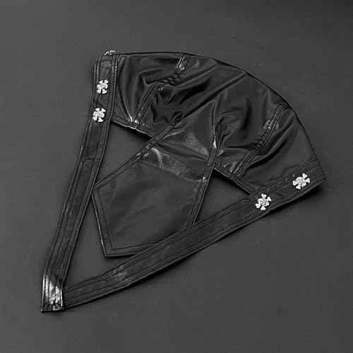 Rocker Hip-Hop Bandana Head Wrap Du Doo Do Rag Hat Skull Leather Rivet Cap Men Black