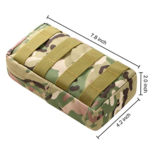 Combo Tactical Molle Pouch Set with Water Bottle Holder - Black+Pink
