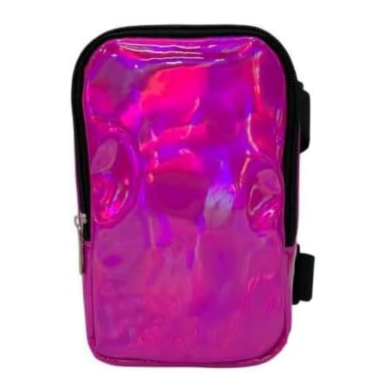 Holographic Thigh Pack Waist Bag with Adjustable Straps – Colorful Leg Bag for Women (Variation: Black)