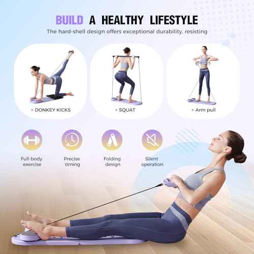 Pilates Reformer, Foldable Pilates Board, 7-in-1 Multi-Function Pilates Equipment, Home Pilates Set, Full Body Workout, Universal Portable Gym Equipment for Core Strength and Pilates Training