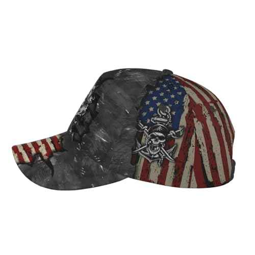 THE PIRATE KING Anime Pirate Captain Baseball Cap Skull Print Hat Halloween Baseball Cap Adjustable for Men and Women