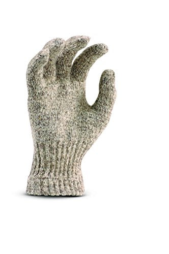 Men's Mid Weight Wool Ragg Glove - Large Brown Tweed