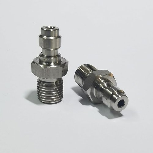 8mm Fill Nipple Male Quick Disconnect Valve with One Way Foster Stainless Steel for Paintball Airsoft PCP Diving Mountaineering (1/8NPT Thread)
