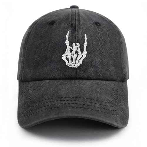 Skeleton Hand Hat for Men Women, Embroidered Skeleton Hands Baseball Cap Halloween Dad Hat