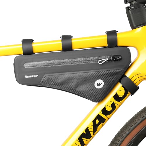 Rhinowalk Waterproof Bike Triangle Frame Bag 1.7L - Black Cycling Storage Pouch