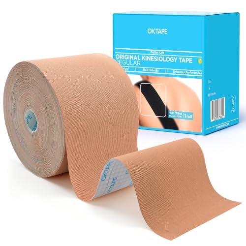 Extra Wide Kinesiology Tape Roll 4 in x 65.6 ft Beige Bulk Uncut Sport Tape