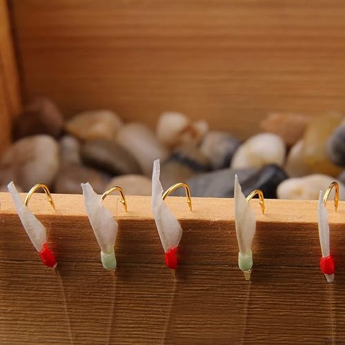 Saltwater Surf Fishing Rigs with Real Fish Skin Glow Beads Hooks Swivels - Size 4, 8 Pack - Type A