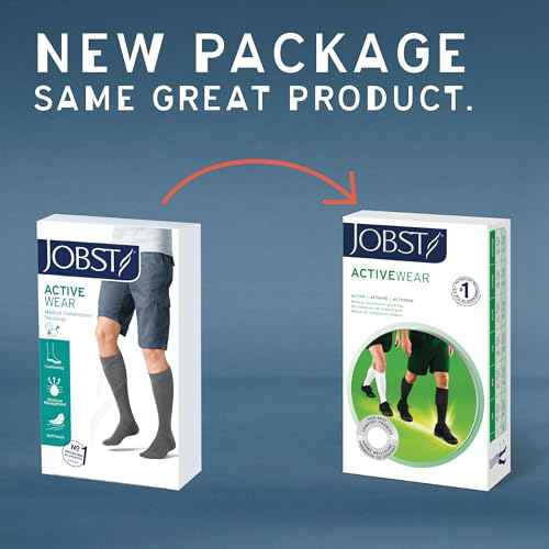 JOBST Activewear 20-30mmHg Compression Socks Knee High, Closed Toe, Cool White, Large