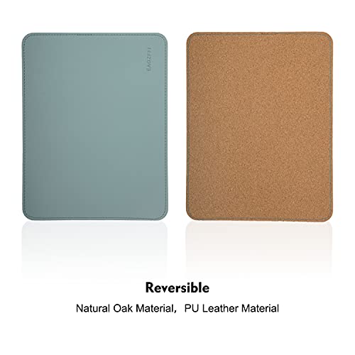 Reversible PU Leather & Cork Mouse Pad with Coaster - Sierra Blue - AZURY Variation