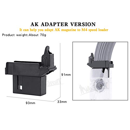 Tactical Area BB Loader Converter to Adapt Mag Games for Hunting Airsoft Paintball CS War Games-(for AK)