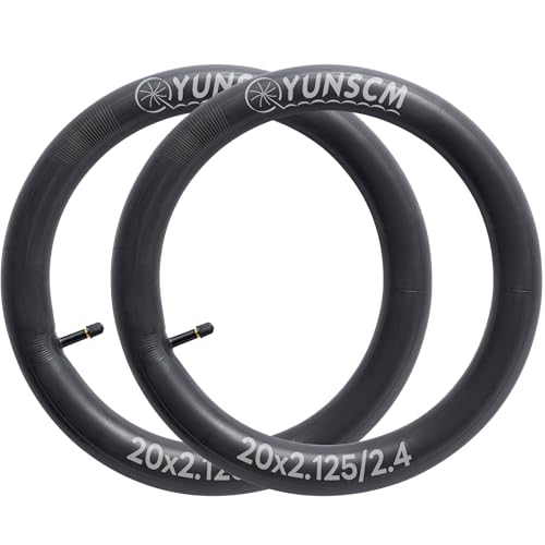 YUNSCM 2-PCS 20" Bike Tubes 20x2.125/2.25/2.3/2.35/2.4 AV32MM Schrader Valve 20 Bicycle Inner Tubes Compatible with 20 x 2.125 20 x 2.20 20 x 2.25 20 x 2.30 20 x 2.35 20 x 2.40 Bike Tire Tubes