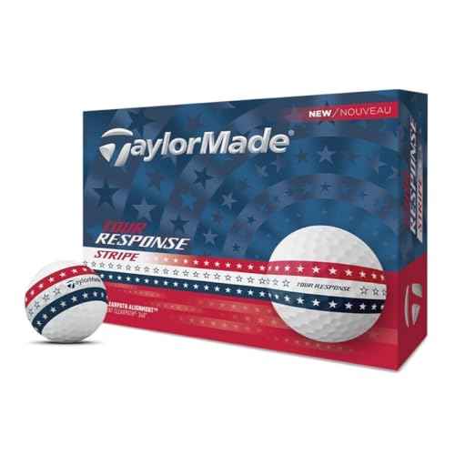 TaylorMade Tour Response Golf Balls, Enhanced 360¡Æ ClearPath Alignment, Speed Wrapped Core for Distance and Feel, Pack of 12