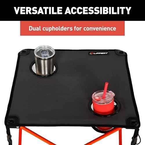 Lippert Baja Overlanding 3-Piece Chair & Table Set, 600-Denier Polyester Folding Chairs, Dual Cupholders, Innovative Scoop for Ultimate Comfort, Fold-up Convenience - 2023053719