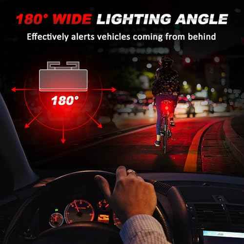 Ascher USB Rechargeable LED Bike Tail Lights 2 Pack, Bright Bicycle Cycling Rear Light, 4 Light Mode Options Safety Bike Light for Adults Kids Men Women Road Mountain(2 USB Cables Included)