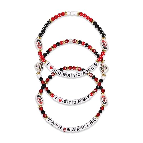 FOCO NHL unisex-adult NHL Team Logo Officially Licensed 3-Pack Beaded Friendship Bracelets