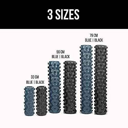 RumbleRoller - Extra Firm Textured Muscle Foam Roller Manipulates Soft Tissue Like A Massage Therapist (Black, Compact)
