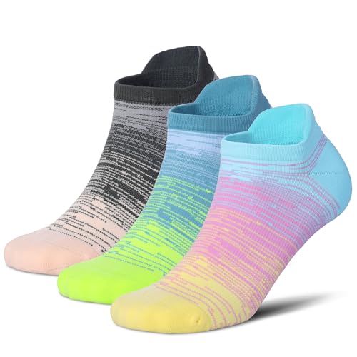 Ankle Compression Socks for Men Women Cushioned Support Plantar Fasciitis Relief 3 Pairs Tie Dye Medium