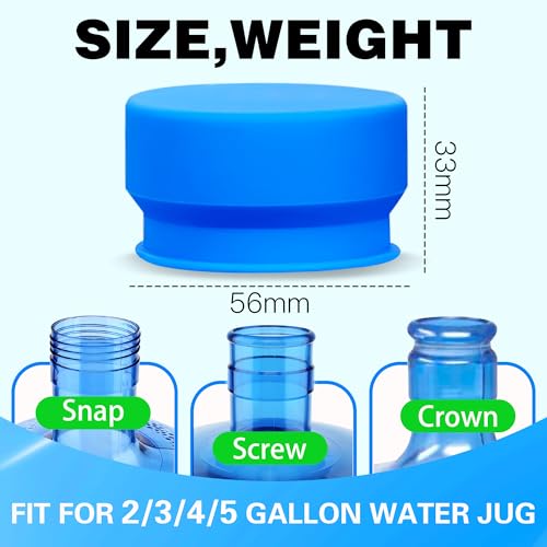 3 & 5 Gallon Water Jug Cap - Silicone Reusable Replacement Lid - Variation 10