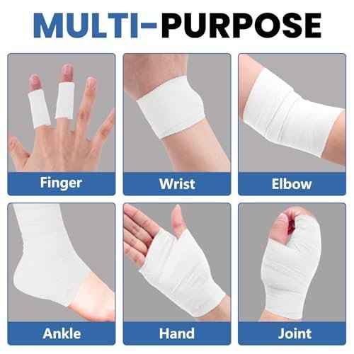 8 Pack Athletic Tape, White Sports Tape, Easy Tear Wrist Tape, Strong Adhesion Tapes for Boxing, Gymnastics, Hockey, Soccer, Lacrosse and First Aid(1.5in x 184ft Total)