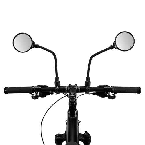 ROCKBROS Bike Mirror Handlebar Mount 360¡ÆRotatable Adjustable Bicycle Rear View Mirror HD Wide Angle Clear Acrylic Convex Safe Bike Mirror for Mountain Road Bike Electric Motorcycle