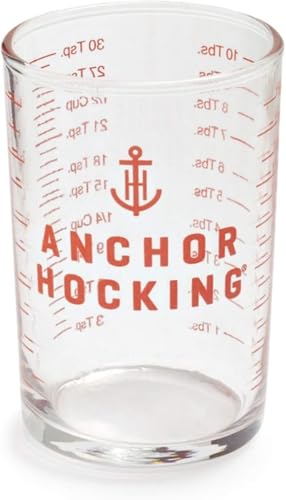 6-Pack 5 oz Glass Measuring Cups with Red Decoration for Kitchen
