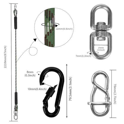 7.25ft Heavy Duty Tree Swing Rope with Adjustable Straps - 1 Pack