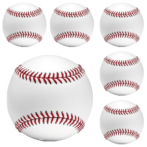 2 Pack Blank 9 Inch Baseballs with Cork Core - Autograph Friendly Training Balls - Hard 6-Pack Variation