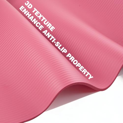 Pink Extra Thick NBR Yoga Mat 72x24x10mm Non-Slip Cushion for Yoga Pilates