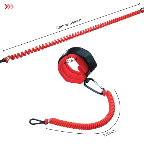 Boat Key Lanyard Wrist Strap for Marine Outboard Emergency Safety - Red