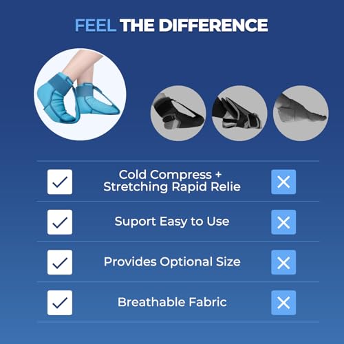 Plantar Fasciitis Relief Night Splint, Foot Ice Pack Wrap Plantar Fasciitis Brace for Men Women,Ankle Ice Pack for Achilles Tendonitis Heel Spur Foot Pain Large)