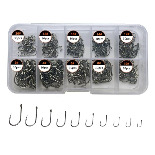 Black 1000pcs Small Fishing Hooks Set for Freshwater Fishing - Multiple Sizes