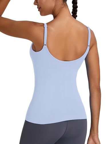 Women's Workout Tank Top with Built-In Bra & Adjustable Straps - Yoga & Athletic Top