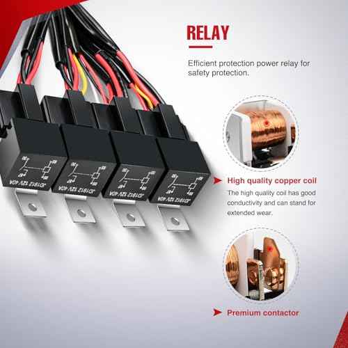 Nilight 16AWG 14AWG 12AWG LED Light Bar Wiring Harness Kit 12V On/Off 4 Gang Rocker Switch Panel Power Relay Blade Fuse 5Pin Toggle Switches for Cars Boat ATV Trucks-8 Leads