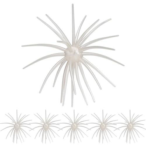 White 4-Inch Sea Urchin Creature Bait for Bass Fishing - Durable Soft Plastic Lure