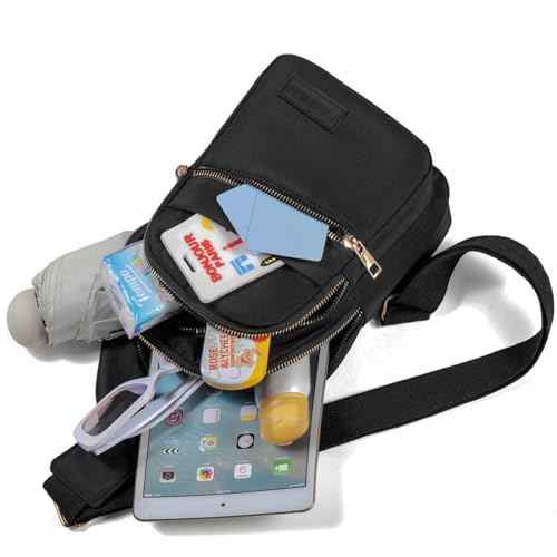 Cross Body Bag Small Sling Bag Crossbody Bags for Women Trendy Fanny Pack Sling Backpack - Black