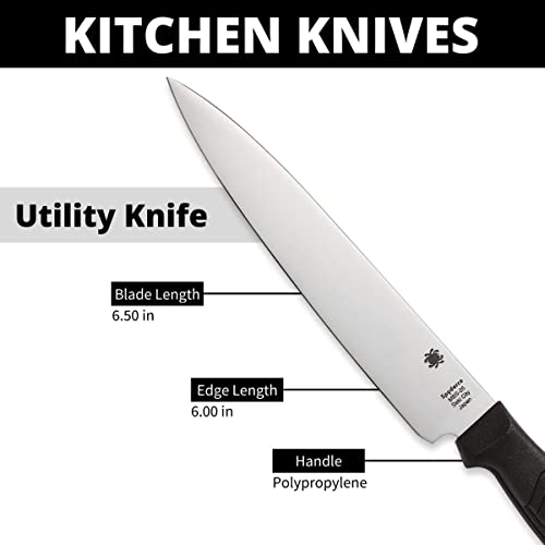 Lightweight Kitchen Utility Knife 6.5-inch PlainEdge for Slicing & Chopping