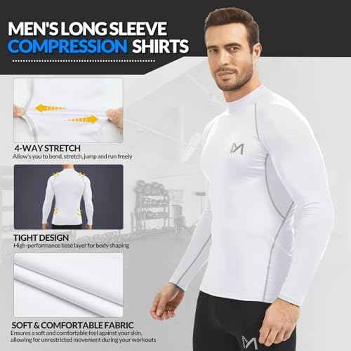 Mens Men's Compression Shirt Long Sleeve Athletic Workout Shirt