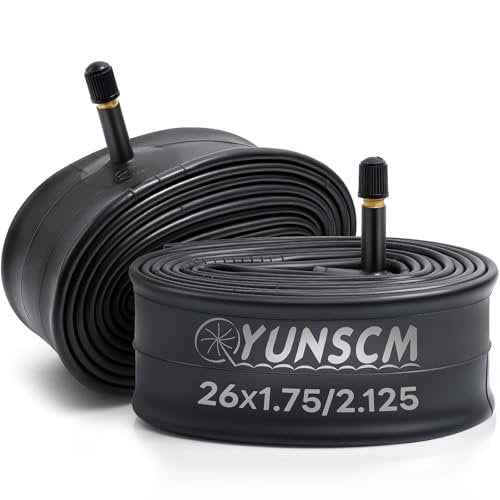 26" Bike Tubes 26x1.75/1.95/2.0/2.10/2.125 AV Schrader Valve 26" Bicycle Tubes Compatible with 26 x 1.75 26 x 1.95 26 x 2.0 26 x 2.10 26 x 2.125 Mountain Bike Tire Tubes-2-PCS