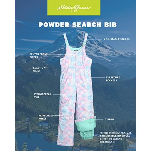 Eddie Bauer Kids Snow Bib - Insulated Waterproof Kids Snow Suit - Cozy Outdoor Activewear Overalls for Girls and Boys (3-16)