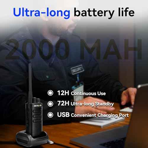 Retevis RB85 2 Way Radio for Adults Long Range,High Power Professional Walkie Talkies with Earpiece,Rechargeable Two Way Radios,AI Noise Cancelling,for Security Hotel Church(2 Pack)