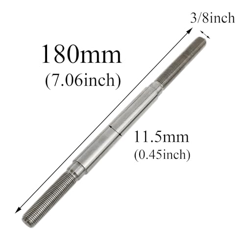 7.08 Inch Bicycle Rear Hub Axle 3/8 Inch 26 TPI for Mountain & Road Bikes