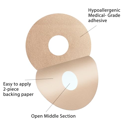 40 Pack Waterproof Adhesive Patches for CGM & Insulin Pumps - Beige, Skin-Friendly, Long Lasting