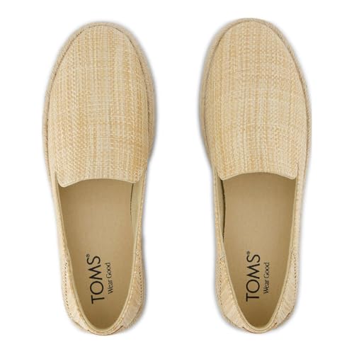 TOMS Womens Carolina Metallic Espadrille Slip On Flats Casual - Silver