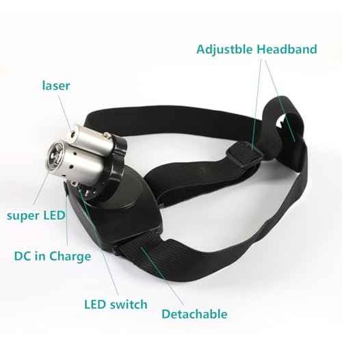 2025 New Rechargeable LED Laser Headlamp Physical Therapy Headlamp High Lumens- Lightweight Enhance Professional Physical Therapy with Adjustable Angles Headband Comfortable and Easy to Adjust