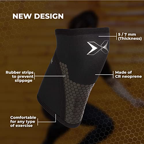Weightlifting Knee Sleeves 5mm & 7mm Support & Compression for Powerlifting