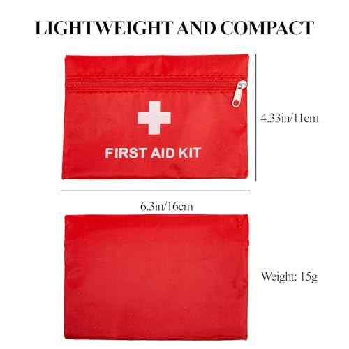 HNYG 12 Pcs First Aid Bags Empty,Mini First Aid Pouch Empty,Mini First Aid Kit Bulk,Zipper Pouches for Emergency,Travel and Outdoor.(4.3 x 6.3 inch)